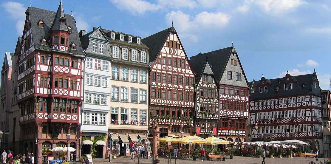Medieval buildings in Old Town Frankfurt, Germany